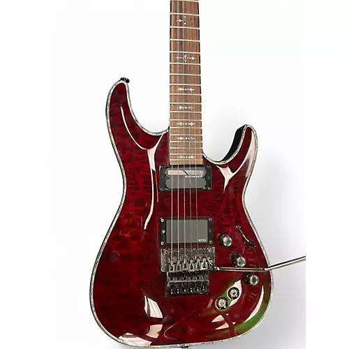 Used Schecter Guitar Research Hellraiser 006 Left Handed Crimson Burst Electric Guitar Crimson Burst - musicians--Friend