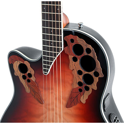 Ovation CE44LX-1R-G Celebrity Series Elite Plus Mid-Depth Left-Handed Acoustic-Electric Guitar Ruby Burst - musicians--Friend