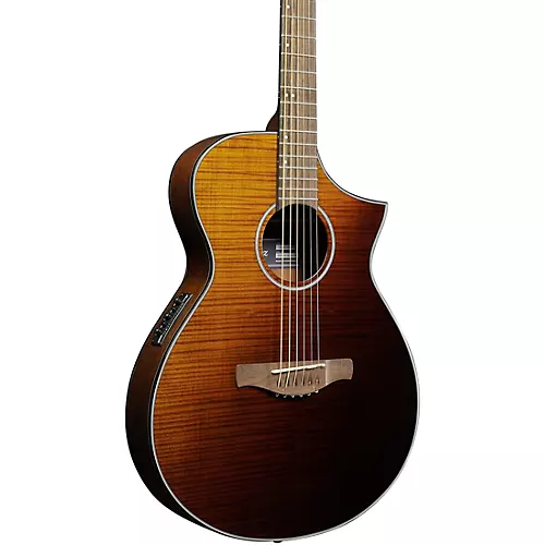 Ibanez AEWC32FM Thinline Acoustic-Electric Guitar Dark Green Sunset Fade - musicians--Friend