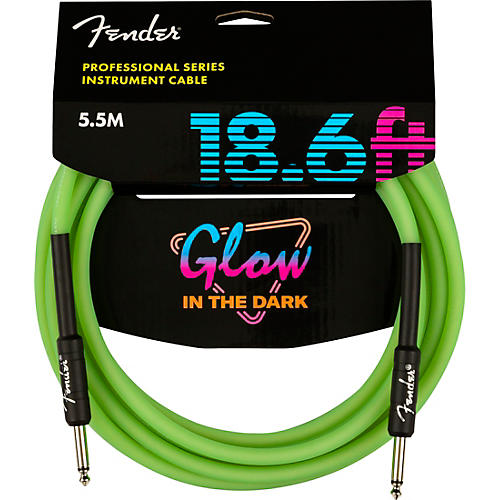 Fender Professional Series Glow in the Dark Straight to Straight Instrument Cable 10 ft. Orange - musicians--Friend