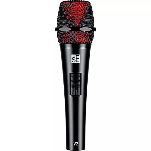 sE Electronics V2-SW-QTR Supercardioid Dynamic Handheld Microphone with On/Off Switch (Includes 15' Cable) - musicians--Friend