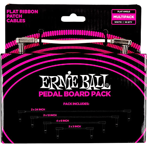 Ernie Ball Flat Ribbon Patch Cables Pedalboard Multipack Black - musicians--Friend