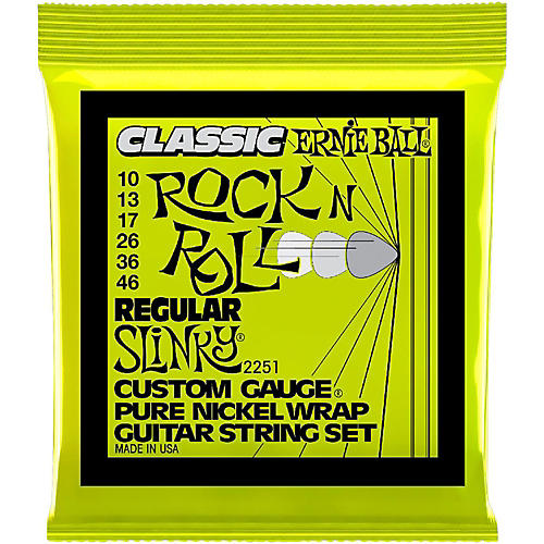 Ernie Ball 2251 Regular Slinky Classic Rock and Roll Pure Nickel Wrap Electric Guitar Strings - musicians--Friend