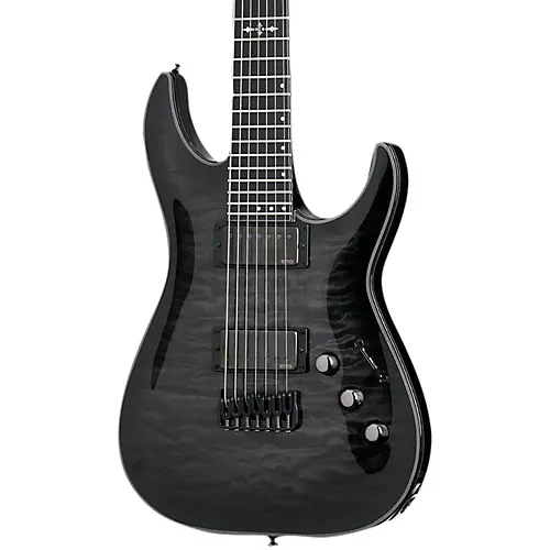 Schecter Guitar Research Hellraiser Hybrid C-7 7-String Electric Guitar Transparent Black Burst - musicians--Friend