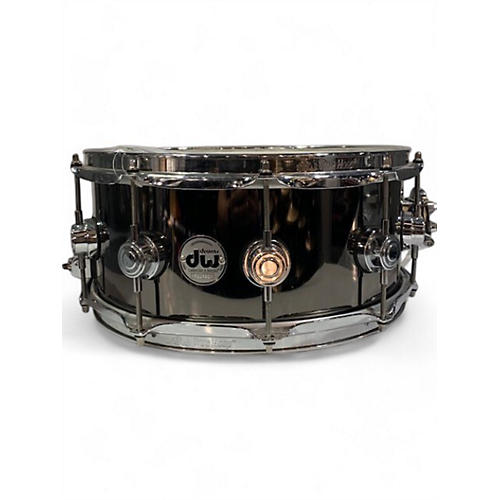 Used DW 5.5X14 Collector's Series Black Nickel Over Brass Metal SNARE DRUM Drum Chrome Chrome 10 - musicians--Friend