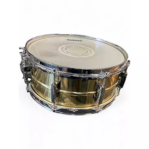 Used Pearl 13X5.5 Sensitone Snare Brass Drum Brass 195 - musicians--Friend
