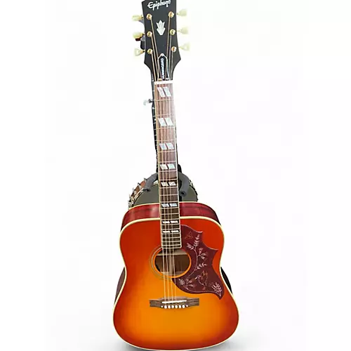 Used Epiphone HUMMINGBIRD INSPIRED BY GIBSON SUNBURST Acoustic Electric Guitar SUNBURST - musicians--Friend