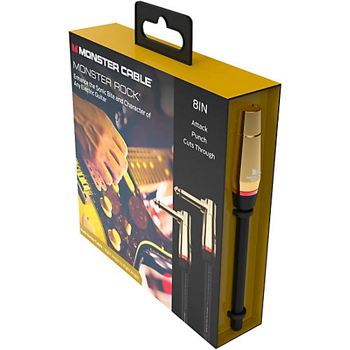 Monster Cable Prolink Rock Pro Audio Instrument Cable, Right Angle to Right Angle 8 in. Black - musicians--Friend
