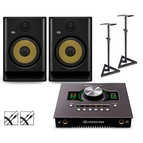 Universal Audio Apollo Twin X Duo with KRK ROKIT G5 Studio Monitor Pair (Stands & Cables Included) ROKIT 8 - musicians--Friend