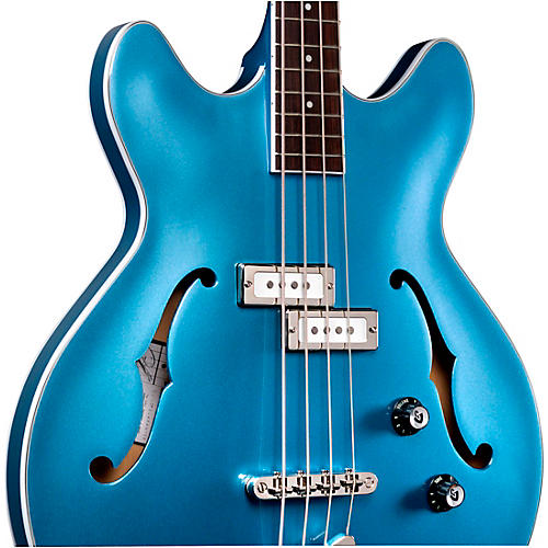 Guild Starfire I Bass Semi-Hollow Short Scale Double-Cut Electric Bass Guitar Pelham Blue - musicians--Friend