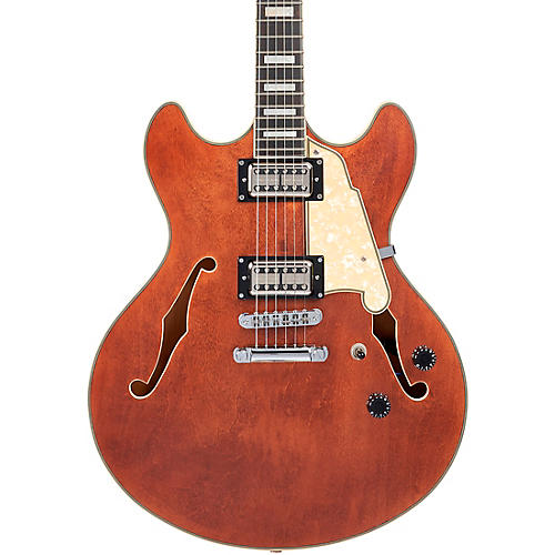 D'Angelico Premier Series DC XT Limited-Edition Semi-Hollow Electric Guitar with Seymour Duncan Psyclone Humbuckers Matte Walnut - musicians--Friend