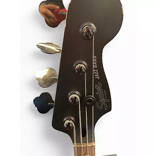 Used Squier Contemporary Jazz Bass Charcoal Electric Bass Guitar Charcoal - musicians--Friend