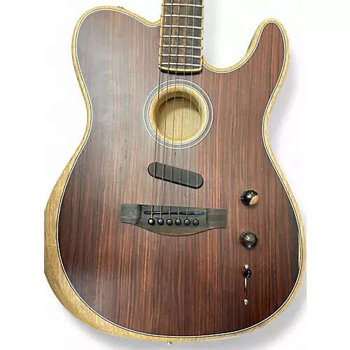 Used Fender Acoustasonic Telecaster Exotic Cocobolo Natural Acoustic Electric Guitar Natural - musicians--Friend