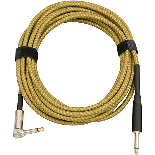 Musician's Gear Tweed Right Angle Instrument Cable Gold 20 ft. - musicians--Friend