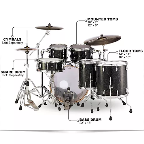 Pearl Session Studio Select Series 5-Piece Shell Pack Nicotine White Marine Pearl (Large) - musicians--Friend