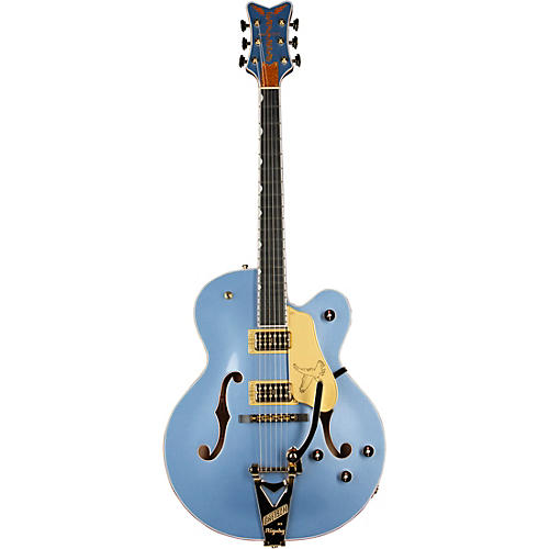 Gretsch Guitars Falcon Hollow Body with String-Thru Bigsby Electric Guitar Cerulean Smoke - musicians--Friend