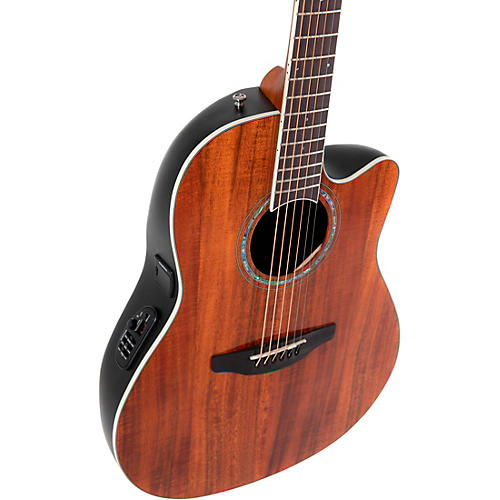 Ovation CS24P Celebrity Series Traditional Plus Mid-Depth Acoustic-Electric Guitar Nutmeg Burled Maple - musicians--Friend