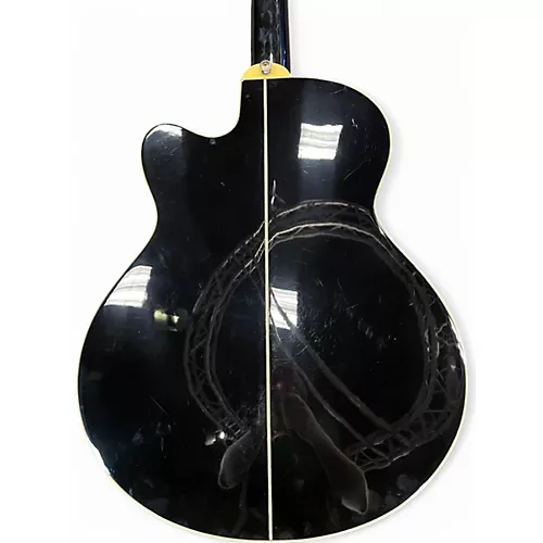 Used Ibanez AEB10BE Black Acoustic Bass Guitar Black - musicians--Friend