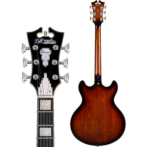 D'Angelico Premier DC Semi-Hollow Electric Guitar Dark Iced Tea Burst - musicians--Friend