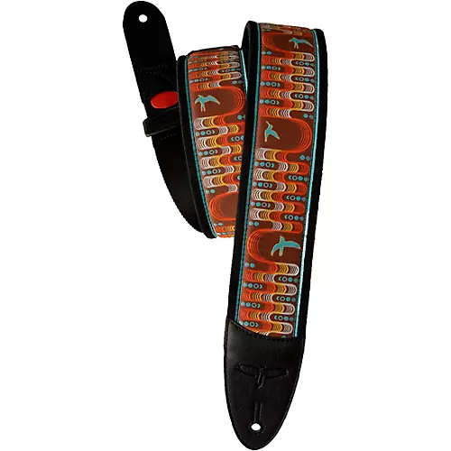 PRS Custom Jacquard Birds Wavelength Padded Guitar Strap Yellow 2.4 in. - musicians--Friend