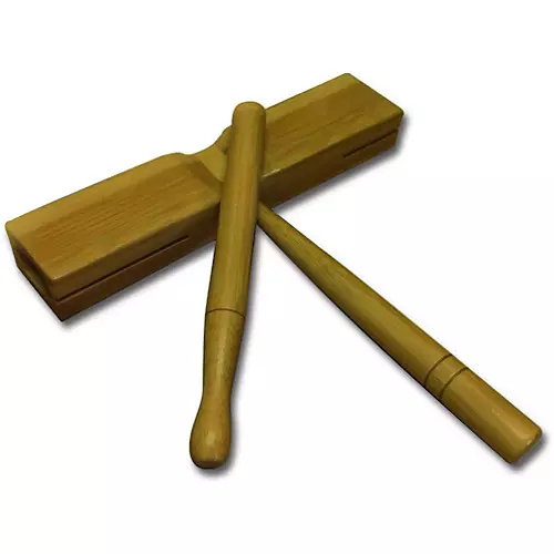 Rhythm Band Flat Tick Tock Block Bamboo - musicians--Friend