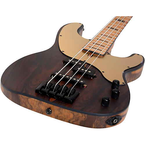 Schecter Guitar Research Model T Exotic Ziricote 4 Electric Bass Natural Satin - musicians--Friend