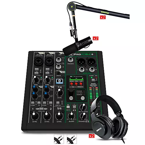 Mackie ProFX6v3+ Content Creator Bundle With SM7dB Microphones and SRH440A Headphones - musicians--Friend