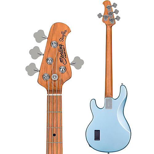 Sterling by Music Man StingRay Ray34 Maple Fingerboard Electric Bass Firemist Silver - musicians--Friend