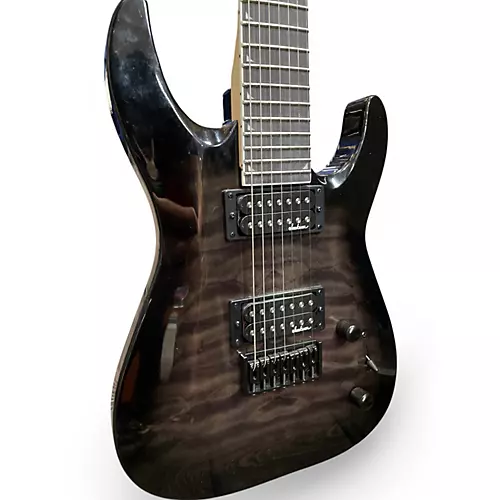 Used Jackson JS22-7 Dinky 7 String QULITED BLACK Solid Body Electric Guitar QULITED BLACK - musicians--Friend