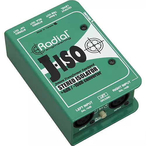 Radial Engineering J-ISO Jensen Transformer Equipped Stereo Isolator +4dB to -10dB Converter - musicians--Friend