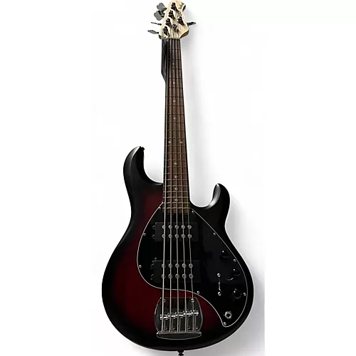 Used Sterling By Music Man Ray5 5 String Ruby Red Burst Satin Electric Bass Guitar Ruby Red Burst Satin - musicians--Friend
