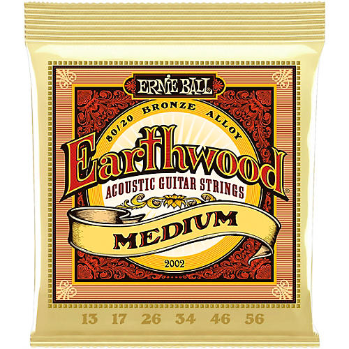 Ernie Ball 2002 Earthwood 80/20 Bronze Medium Acoustic Guitar Strings 2-Pack - musicians--Friend