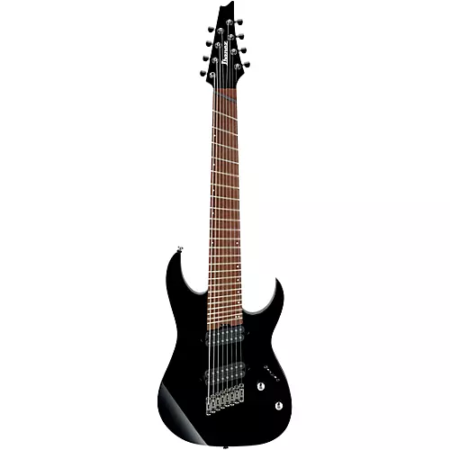Ibanez RGMS8 Multi-Scale 8-String Electric Guitar Black - musicians--Friend
