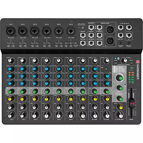 Harbinger LV14 14-Channel Analog Mixer With Bluetooth, FX & USB Audio - musicians--Friend