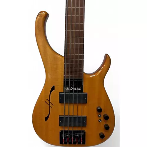 Used Modulus Guitars Q5 Quantum 5 String Fretless Semi-Hollow Electric Bass Guitar Natural - musicians--Friend
