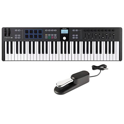 Arturia KeyLab Essential 61 mk3 Keyboard Controller With Universal Sustain Pedal Black - musicians--Friend