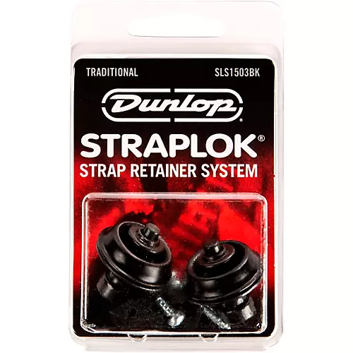 Dunlop Straplok Traditional Strap Retainer System Black - musicians--Friend