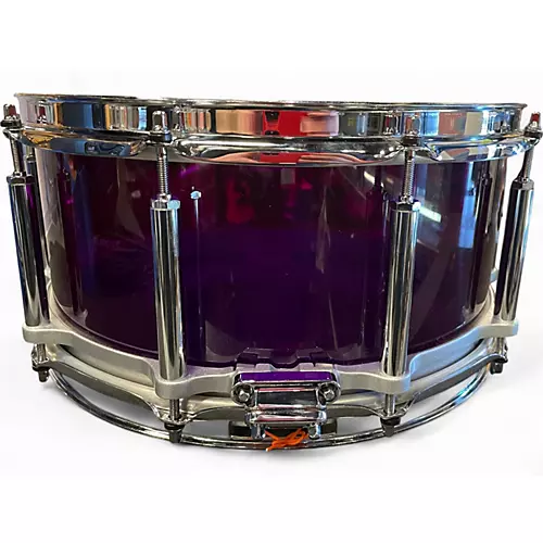 Used Pearl 14X6.5 Crystal Beat Free Floating Snare Purple Acrylic Drum Purple Acrylic 213 - musicians--Friend