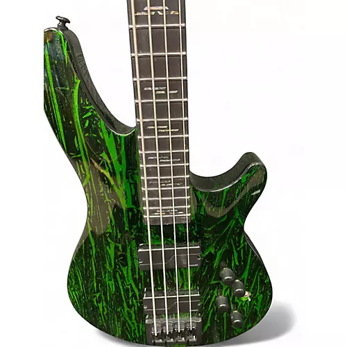Used Schecter Guitar Research SILVER MOUNTAIN TOXIC VENOM Electric Bass Guitar TOXIC VENOM - musicians--Friend