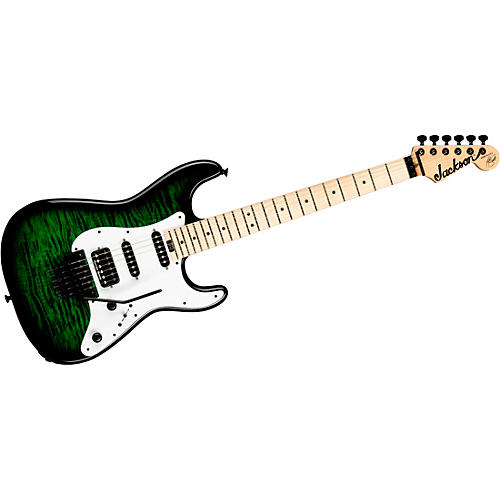Jackson USA Signature Adrian Smith San Dimas DKQM Electric Guitar Transparent Green Burst - musicians--Friend