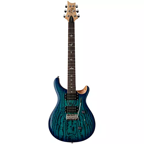 PRS SE Exotic Custom 24 Swamp Ash Burl Electric Guitar Lake Blue - musicians--Friend
