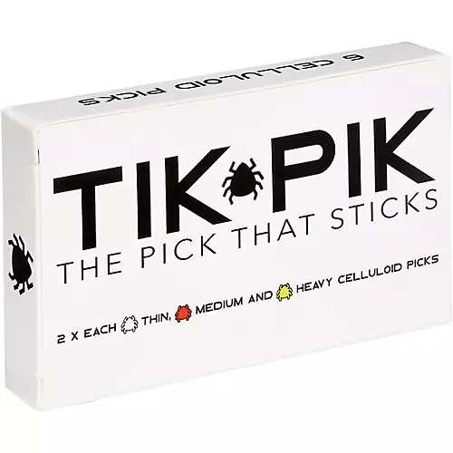TIK PIK Celluloid Variety Guitar Picks with Case 6 Pack - musicians--Friend