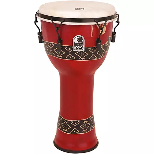 Toca Freestlyle Mechanically Tuned Djembe With Extended Rim 14 in. Black Mamba - musicians--Friend