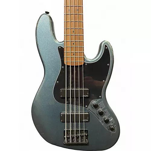 Used Squier Contemporary JAZZ BASS V  Metallic Green Electric Bass Guitar Metallic Green - musicians--Friend