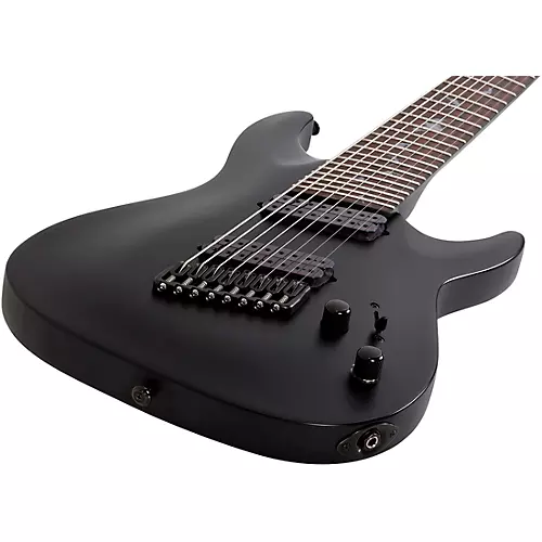 Schecter Guitar Research Damien-8 MS Electric Guitar Satin Black - musicians--Friend