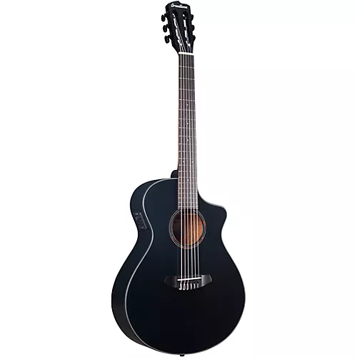 Breedlove Discovery Red Cedar-Mahogany Nylon-String Concert Acoustic-Electric Guitar Satin Black - musicians--Friend