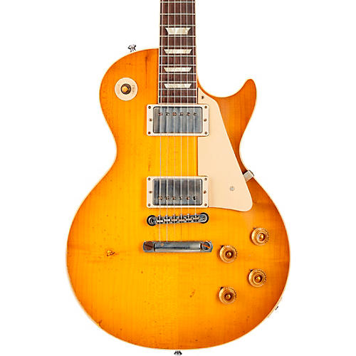Gibson Custom Murphy Lab 1958 Les Paul Standard Reissue Heavy Aged Electric Guitar Lemon Burst - musicians--Friend