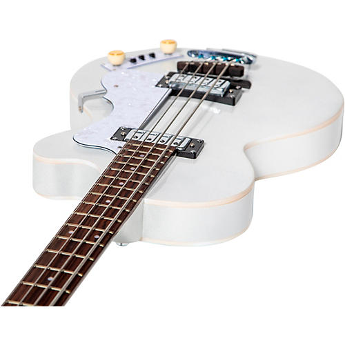 Hofner Ignition Series Short-Scale Club Bass Guitar Pearl White - musicians--Friend