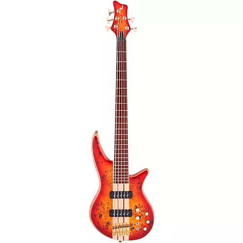 Jackson Pro Series Spectra Bass SB V Poplar Burl Transparent Cherry Burst - musicians--Friend