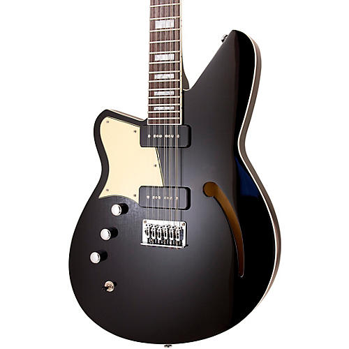 Reverend Airwave 12 Left Handed Semi-Hollow 12-String Electric Guitar Midnight Black - musicians--Friend